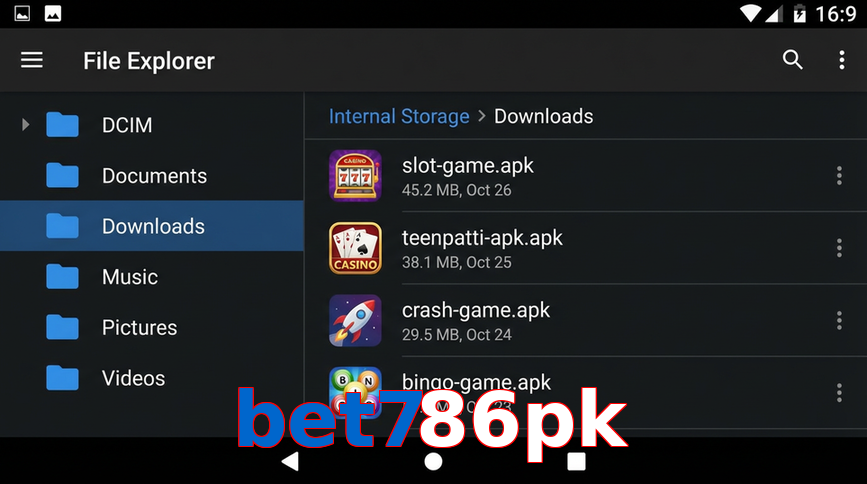 Main screen of Bet786pk gameapk page for PK players