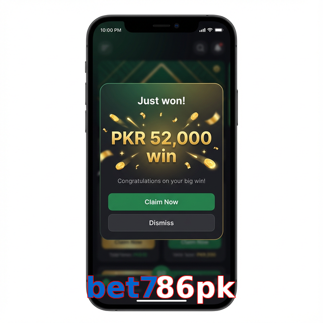 Main screen of Bet786pk win page for PK players